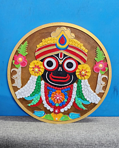 Lord Jagannath Ji MDF Wooden Wall Hanging,  Handcrafted Religious Wall Decor-14 Inch