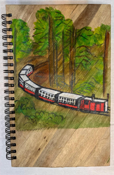 Hand Painted Water Hyacinth Diary 