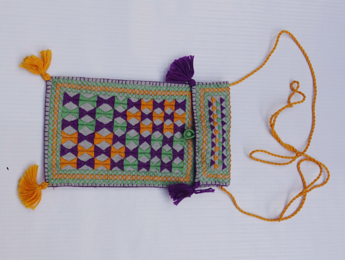 Hand Embroidery Mobile Pouch Multicolored for Women 