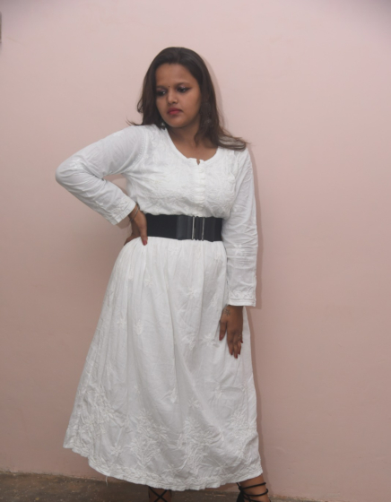 Cotton Maxi for Lady - White