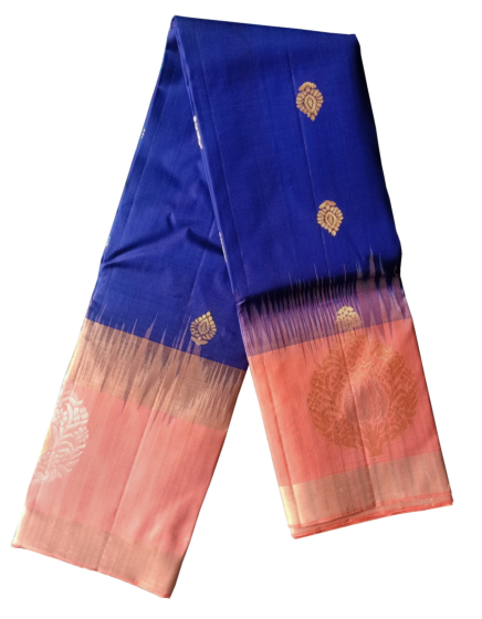 Handloom Silk Saree (Pink & Blue)