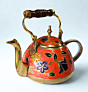 Handpainted Brass Kettle