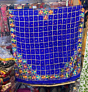 Blue  Pure chinon Chiffon base Hand Embroided Phulkari Dupatta