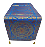 Premium Banarasi Brocade Silk Table Runner -Ethnic Mandala Design  16 x 72 inches - 6 Ft Long - Turquoise blue
