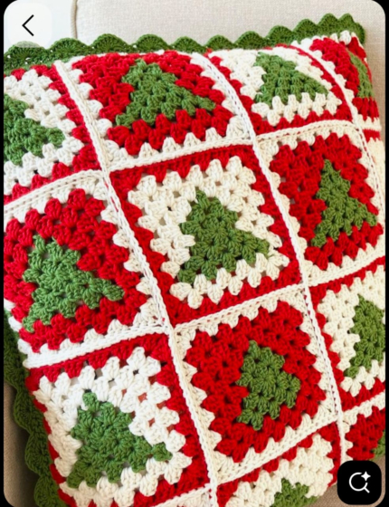 Handwoven Crochet Cushion Cover | Christmas Special