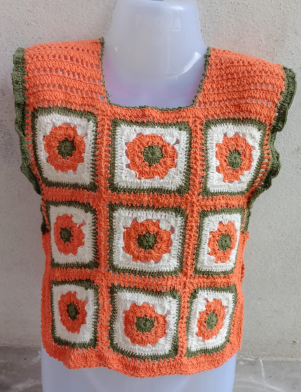 Crochet Baby Top | Orange