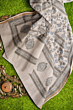Off-White Tribal Tattoo Motif Sausar Silk Saree