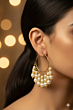 Handcrafted Pearl Chandelier Hoop Earrings