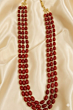 Handcrafted Maroon Glass Beads Necklace