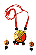 Maa Durga hand painted fabric necklace set