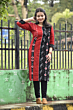 Sambalpuri Red and Black Cotton Kurti