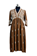 Hand-Embroidered Chikankari Modal V Neck Kurti | Brown