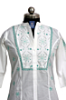 Ruby Cotton Prince Cut Kurti - White - Applique Work