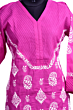 Hand-Embroidered V-Neck Kurti | Magenta