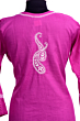 Hand-Embroidered V-Neck Kurti | Magenta