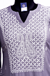 Hand-Embroidered Chikankari Rayon Kurti | Grey