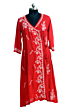 Red Angrakha Chikankari Kurti