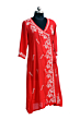 Red Angrakha Chikankari Kurti