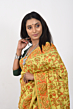 Printed Cotton Saree | Yellow