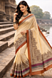 Maheswari Hand block printed Heritage Saree