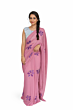 Women Pink Silk Saree with Floral Print | Elegant Designer Saree | Party Wear Festive Ethnic Wear