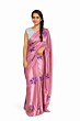 Women Pink Silk Saree with Floral Print | Elegant Designer Saree | Party Wear Festive Ethnic Wear