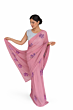 Women Pink Silk Saree with Floral Print | Elegant Designer Saree | Party Wear Festive Ethnic Wear