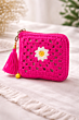 Handmade Crochet Flower Coin Purse