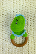 Handmade Dino Teether cum Rattle | Baby Toy | Green