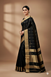 Maheshwari Saree Diamond Border Buti Saree | Regal Black
