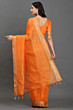 Handwoven Kota Linen Saree with Zari Border | Orange