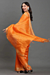 Handwoven Kota Linen Saree with Zari Border | Orange