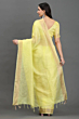 Handloom Plus Haldi Haze Handwoven Kota Linen Saree with Zari Border | Lemon Yellow Lightweight Summer Saree