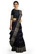 Black Maheshwari Silk Saree