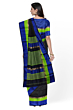 Maheshwari Handloom Saree Black With Blue Border 6.25 mtr Cotton Silk