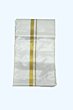 Silk Dhothi with Golden Zari Diamond Design Full Border | Cream | AS 245| 40Kuligai Border Size