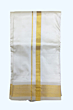 Cream Dhothi with Golden Zari Border
