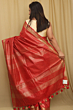 Semi Linen Saree with Golden Zari Mini Box Weaving - Red Premium Party Wear Saree