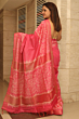 Pink Kota Mangalgiri Silk Saree with Discharge Print & Blouse - Bhagalpur Handloom Special