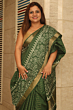 Green Kota Mangalgiri Silk Saree with Discharge Print & Blouse - Bhagalpur Handloom Special