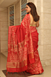 Red Kota Mangalgiri Silk Saree with Discharge Print & Blouse - Bhagalpur Premium Collection
