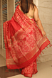 Red Kota Mangalgiri Silk Saree with Discharge Print & Blouse - Bhagalpur Premium Collection