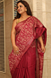 Magenta Kota Mangalgiri Silk Saree with Discharge Print & Blouse - Bhagalpur Premium Collection