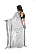 Handloom Bengal Cotton Santipuri Saree | White & Black