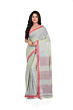 Handloom Bengal Cotton Santipuri Saree |Grey 