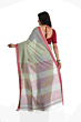 Handloom Bengal Cotton Santipuri Saree |Grey 