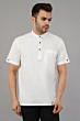 Handloom White Kurta for Men | White Kura - XXL