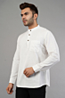 Mens Handloom Shirt White L size