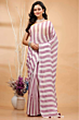 Pure Linen Weaving Patta Design Saree with Running Blouse - Yarn Dyed Elegance