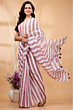 Pure Linen Weaving Patta Design Saree with Running Blouse - Yarn Dyed Elegance